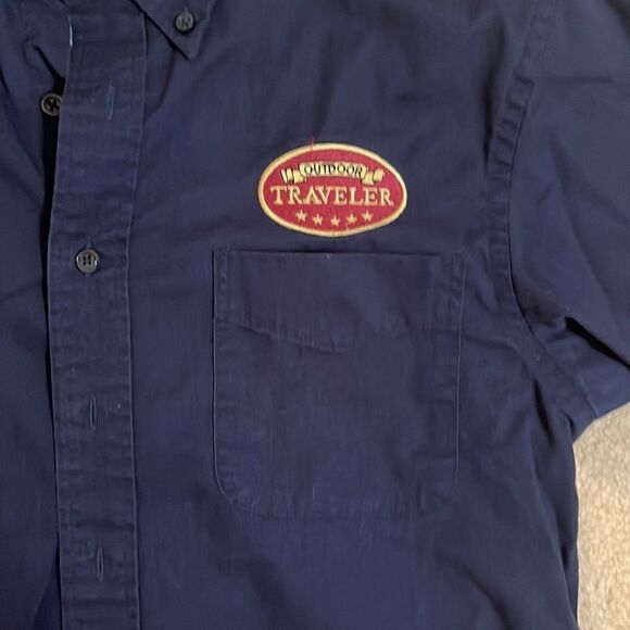 PORT Authority Navy Collared Botton Down Long Sleeved Shirt.  Size Md - Picture 3 of 10